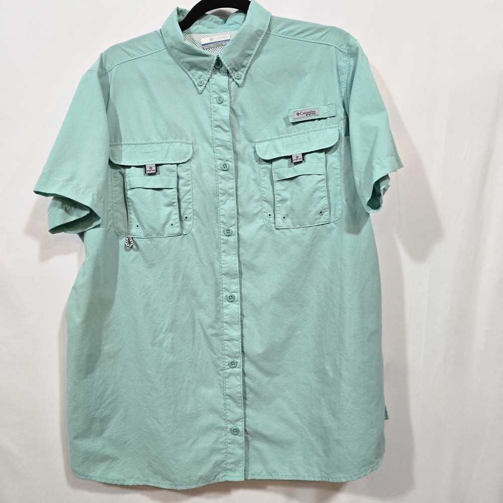 Columbia PFG Bahama Women's XL Turquoise Short Sleeve Vented Fishing Shirt